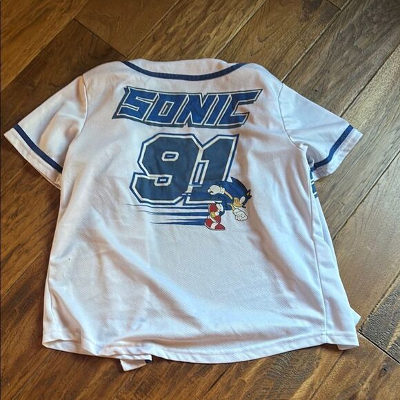 Sonic the Hedgehog Kids White and Blue Baseball Shirt - Picture 5 of 8